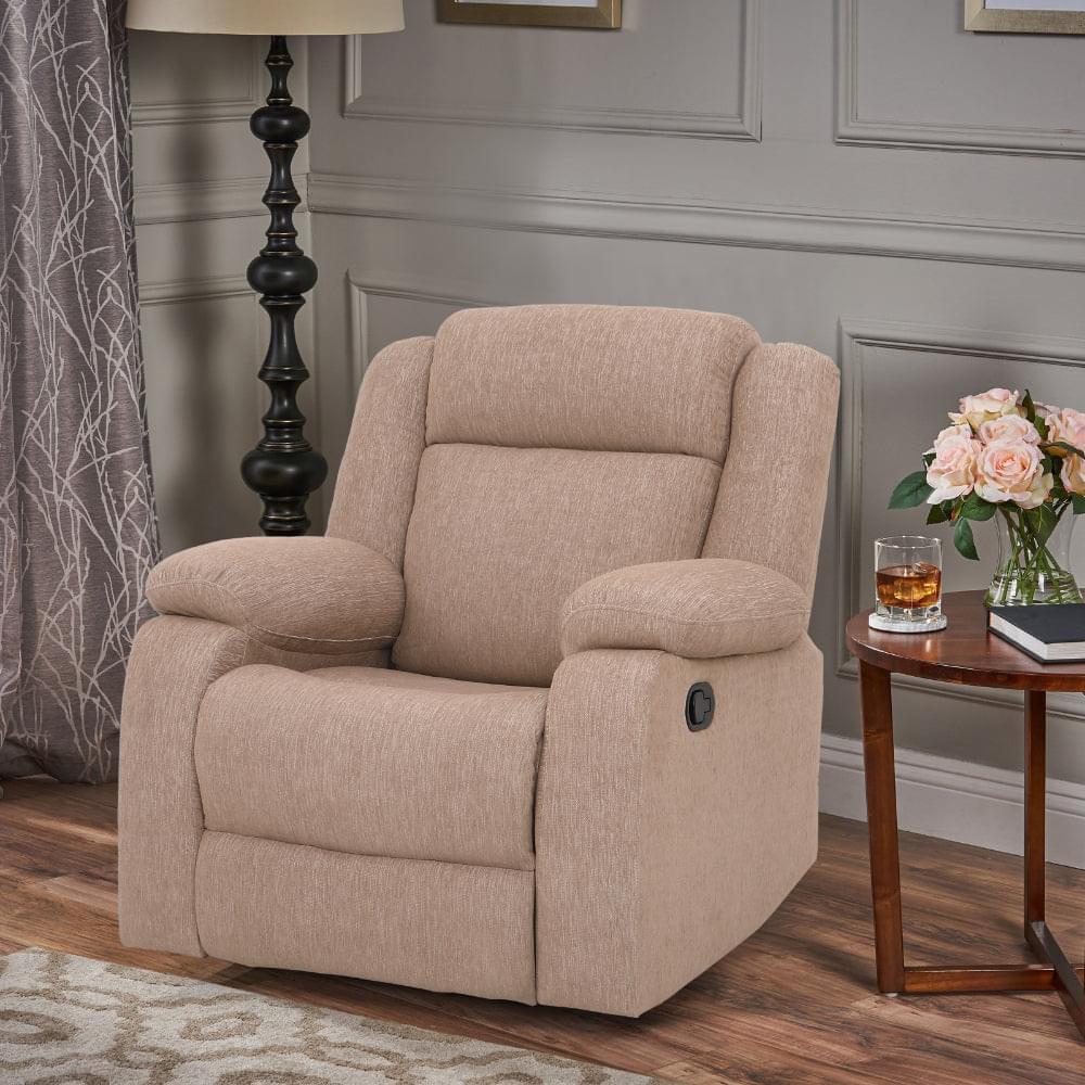 Avalon Brown Fabric Recliner