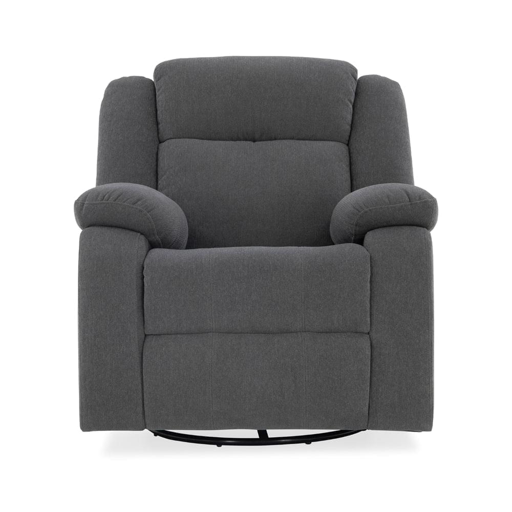 Avalon - Rocking & Revolving Single Seater Fabric Recliner in Graphite Grey Colour