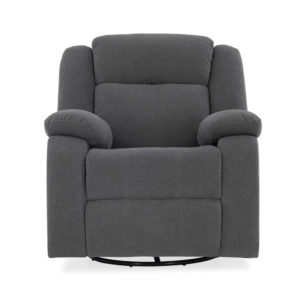 Avalon - Rocking & Rotating Single Seater Fabric Recliner in Graphite Grey Colour