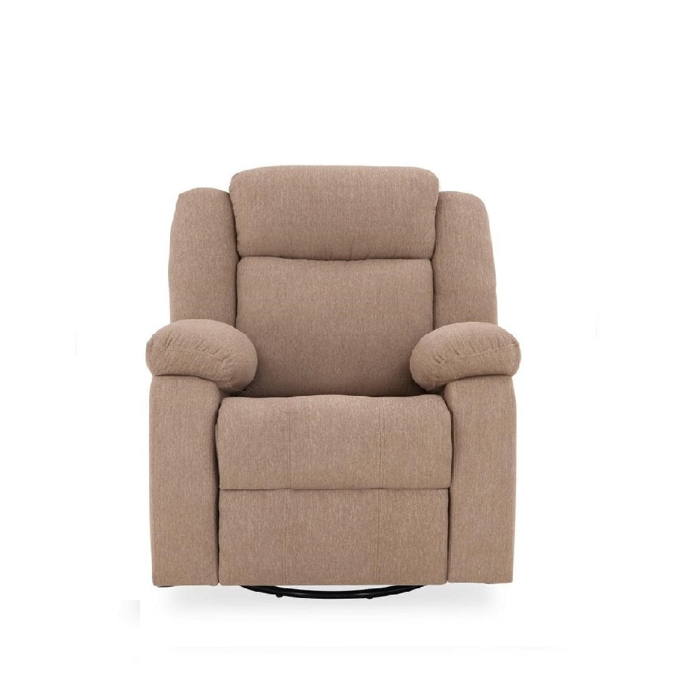 Avalon - Rocking & Rotating Fabric Recliner |  1 seater | Plaster Brown |  Duroflex Furniture