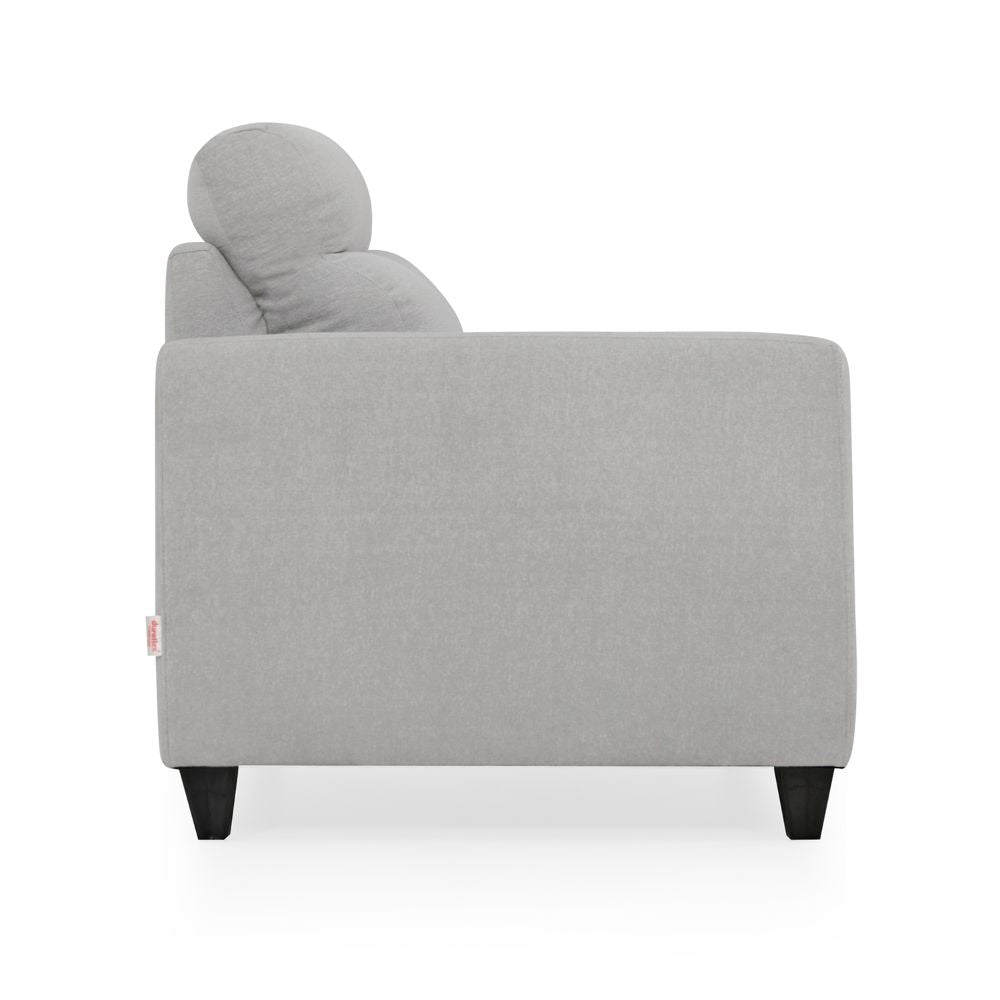 Zivo Plus Cloudy Gray Fabric 1 Seater Sofa