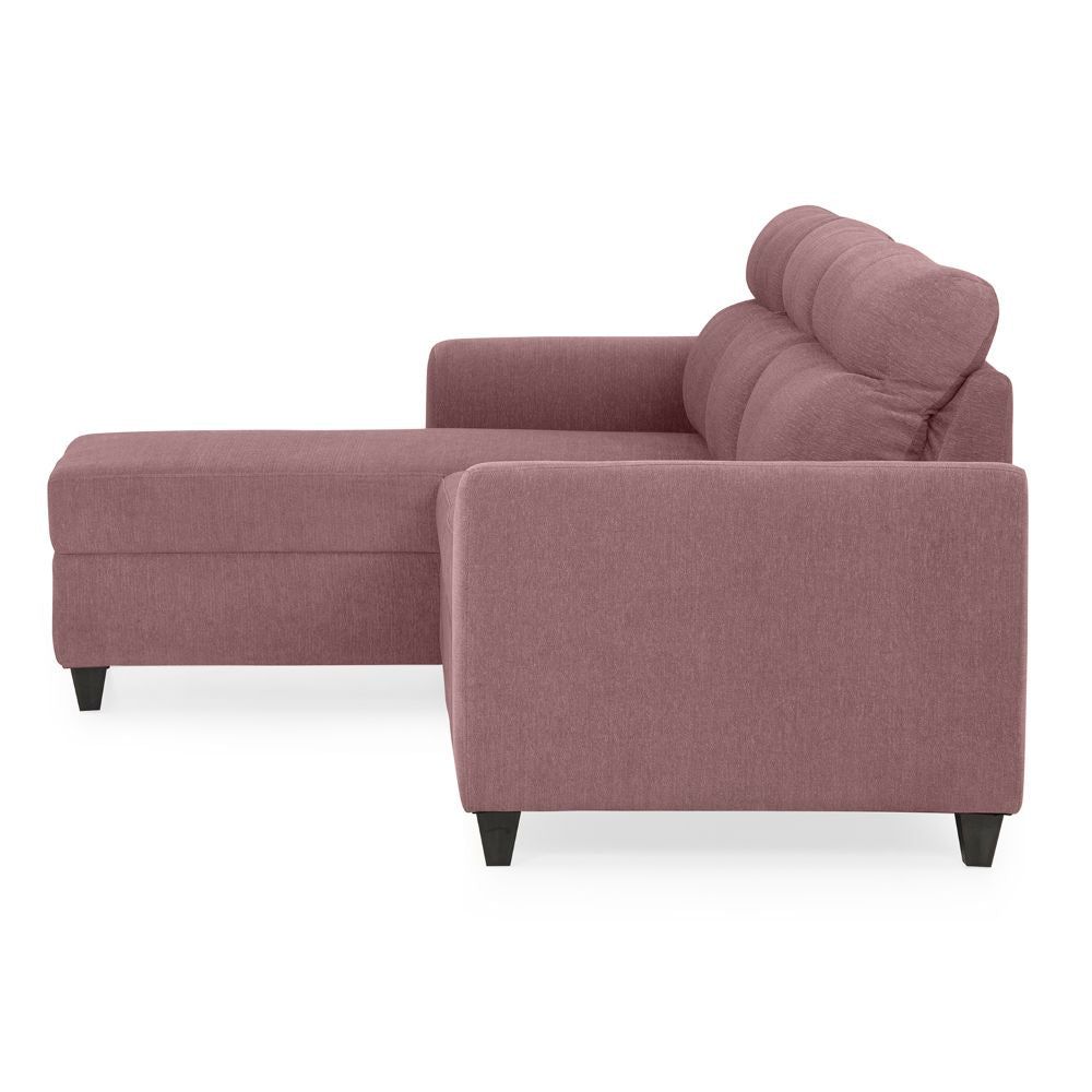 Zivo Plus Dusky Pink Fabric Sofa Set 3 Seater Sofa with Lounger