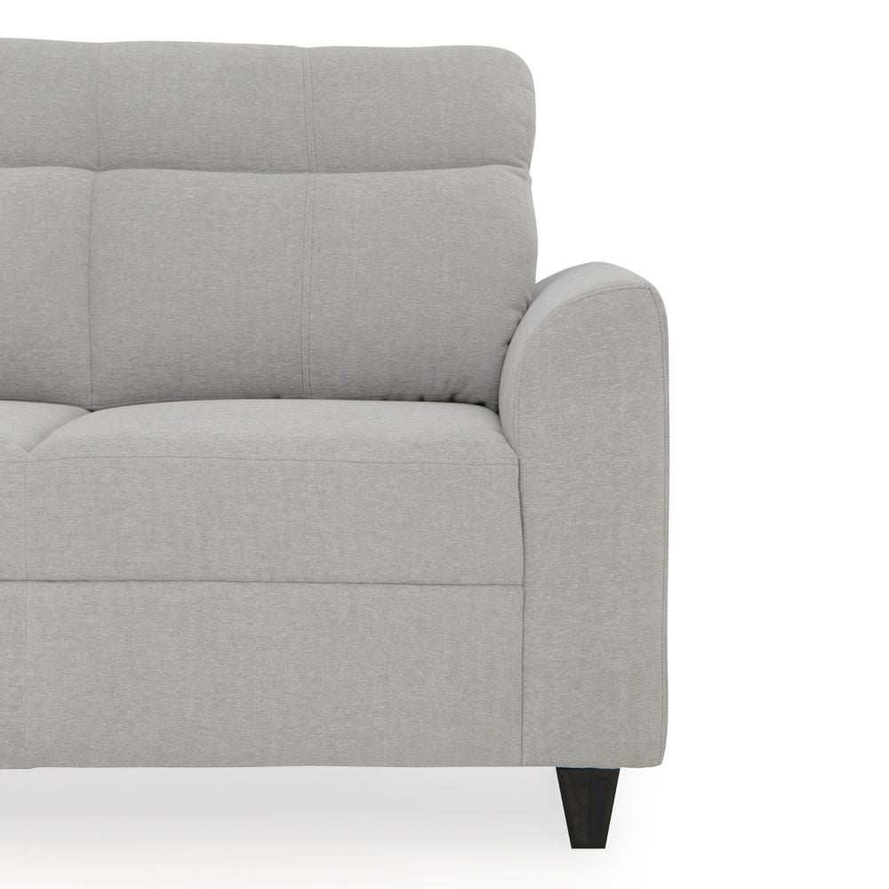 Zivo Plus Cloudy Gray Fabric 2 Seater Sofa with Lounger