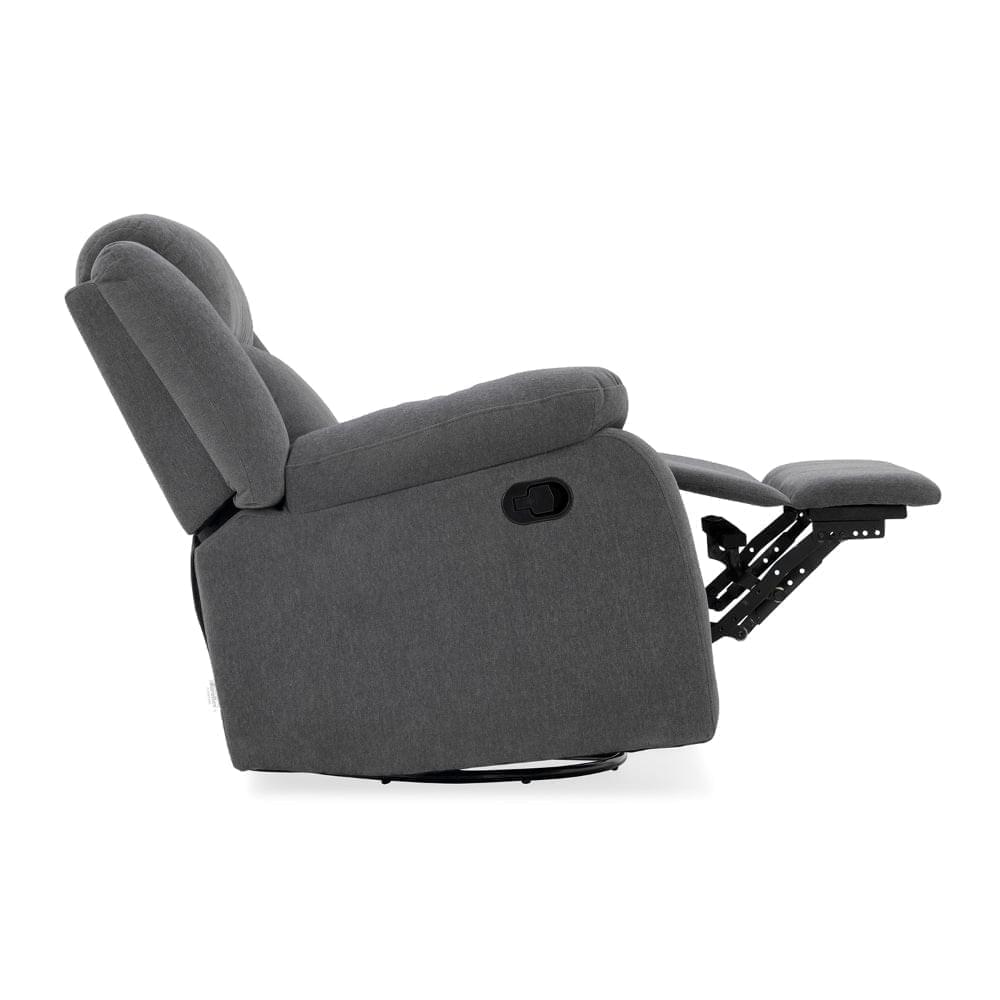 Avalon - Rocking & Revolving Single Seater Fabric Recliner in Graphite Grey Colour