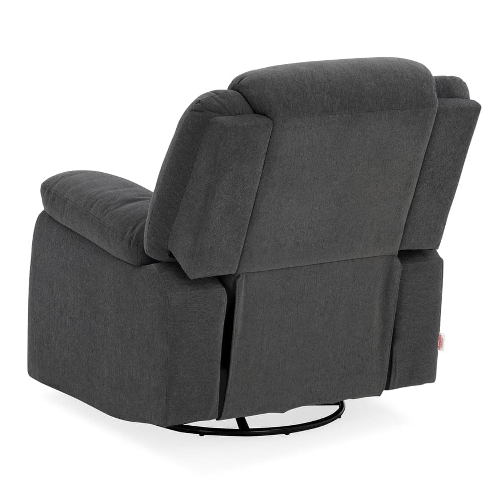 Avalon - Rocking & Revolving Single Seater Fabric Recliner in Graphite Grey Colour