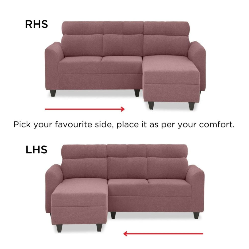 Zivo Plus Sofa Lounger | 3 seater | Dusky Pink | Duroflex Furniture