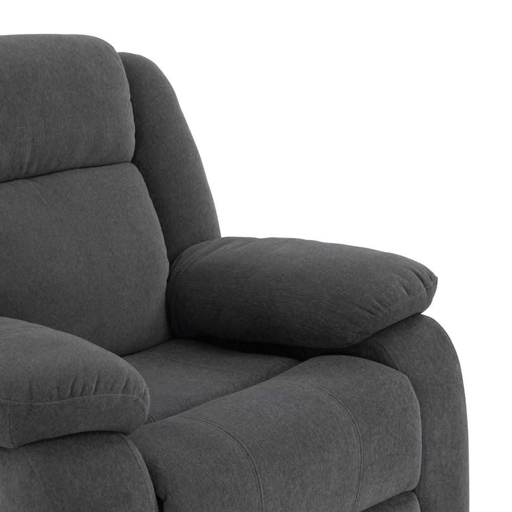 Avalon - Rocking & Revolving Single Seater Fabric Recliner in Graphite Grey Colour
