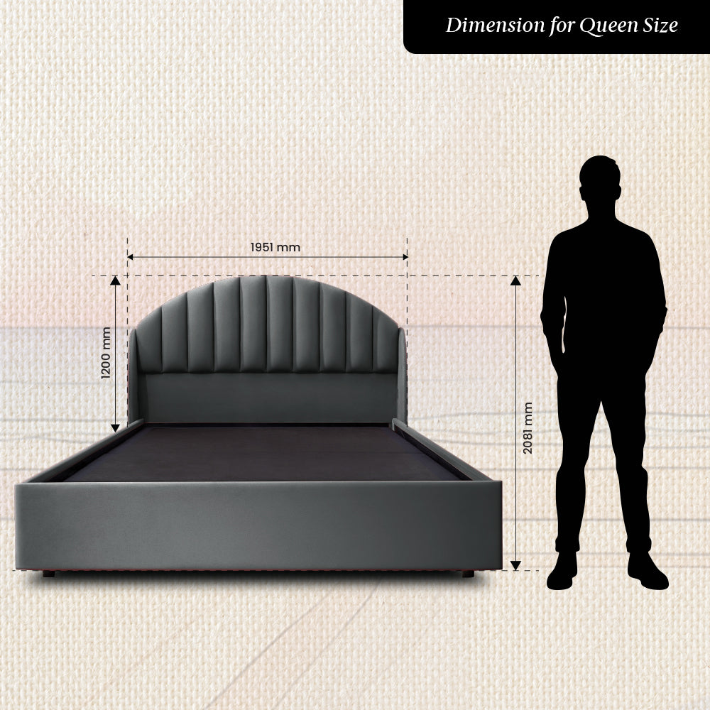 Wave Plus Adjustable Bed Celeste Upholstered Bed (Grey)+ Wave Kinect Reva Mattress 8"(20.3cm)