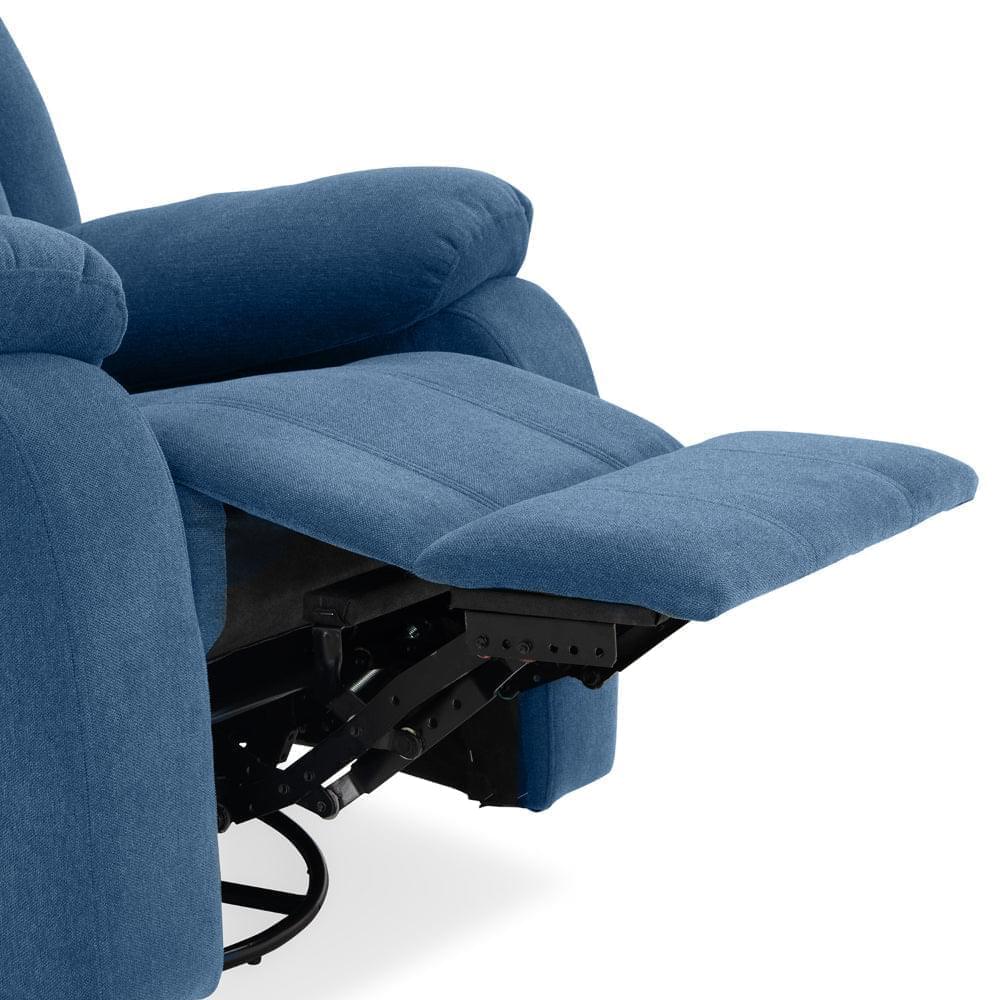 Avalon - Rocking & Rotating Single Seater Fabric Recliner in Twilight Blue Colour