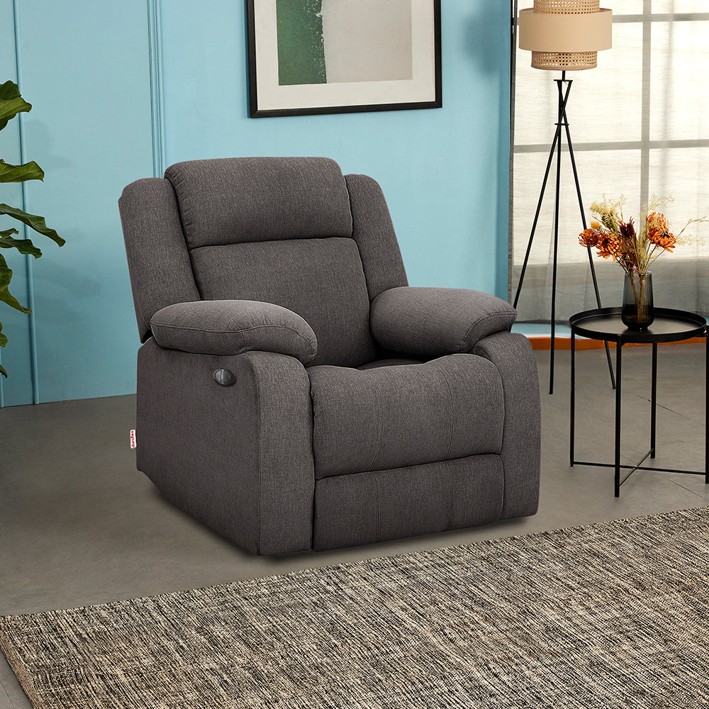 Avalon Motorized Electric Powered  Fabric Recliner |  1 seater | Grey |  Duroflex Furniture