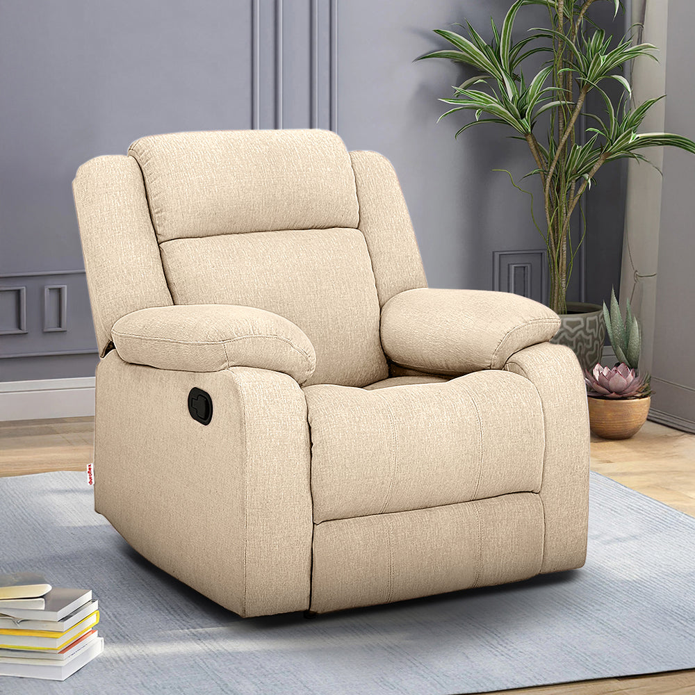 Duroflex 72 Inch Recliner Buy Avalon Beige Fabric Recliner Online