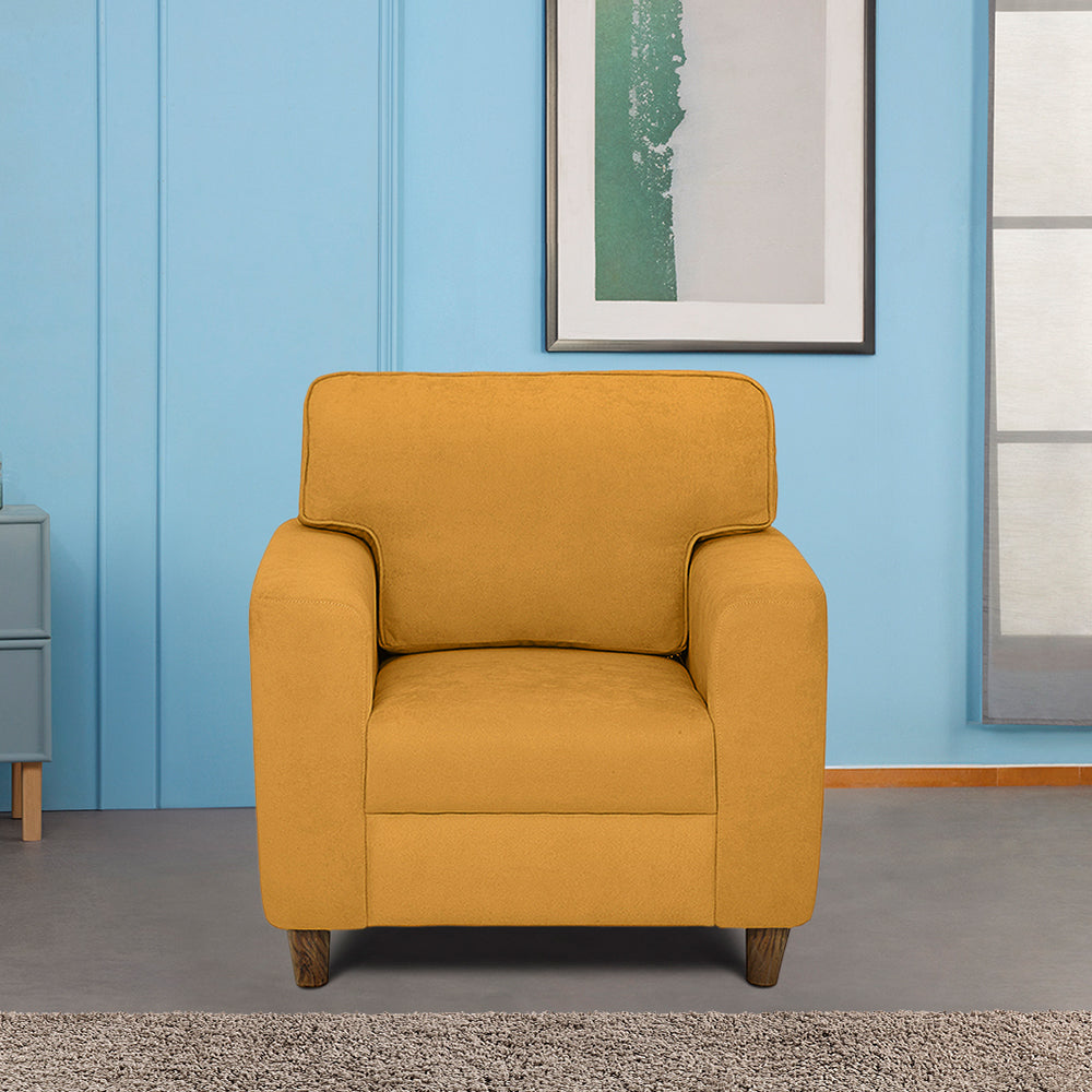 Utopia Fabric Sofa | 1 seater | Yellow |  Duroflex Furniture