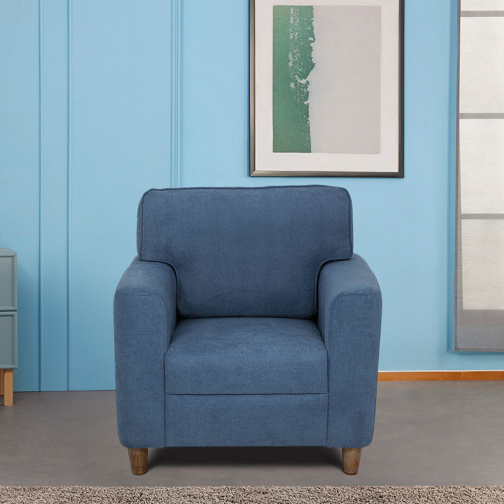 Utopia Fabric Sofa | 1 seater | Blue |  Duroflex Furniture
