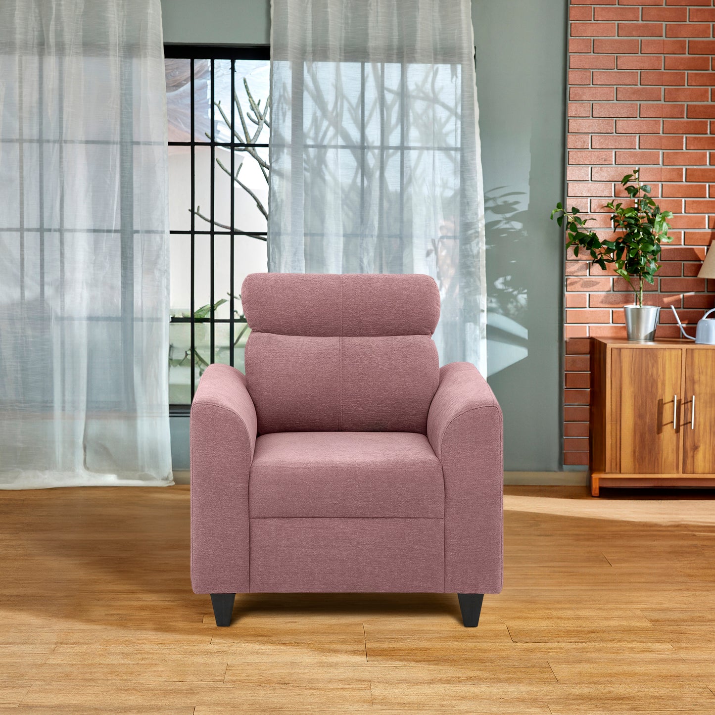 Zivo Plus Sofa | 1 seater | Dusky Pink |  Duroflex Furniture