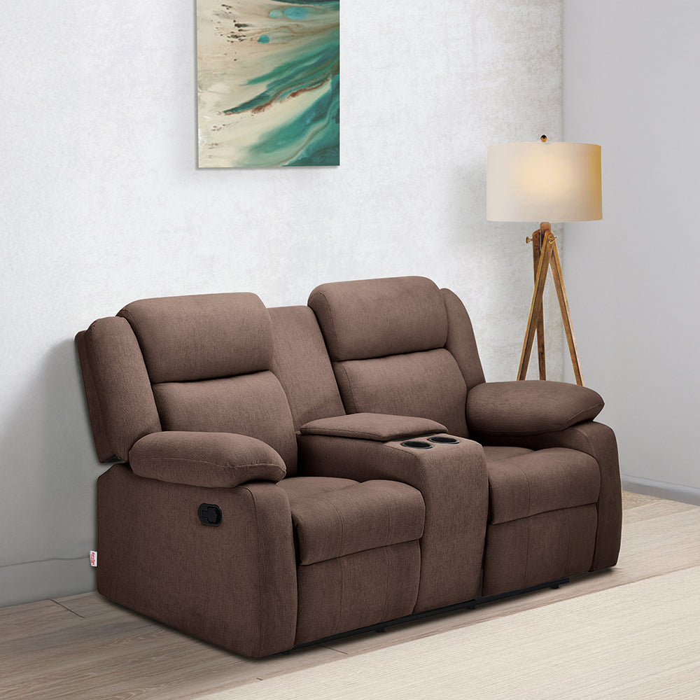 Avalon Twin Fabric Recliner |  2 seater | Dark Brown |  Duroflex Furniture
