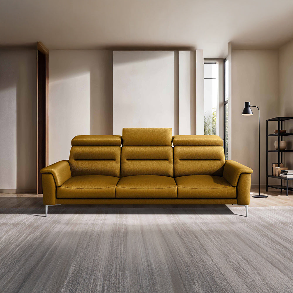 Cresendo 3 Seater Leatherette fabric - Golden Orange