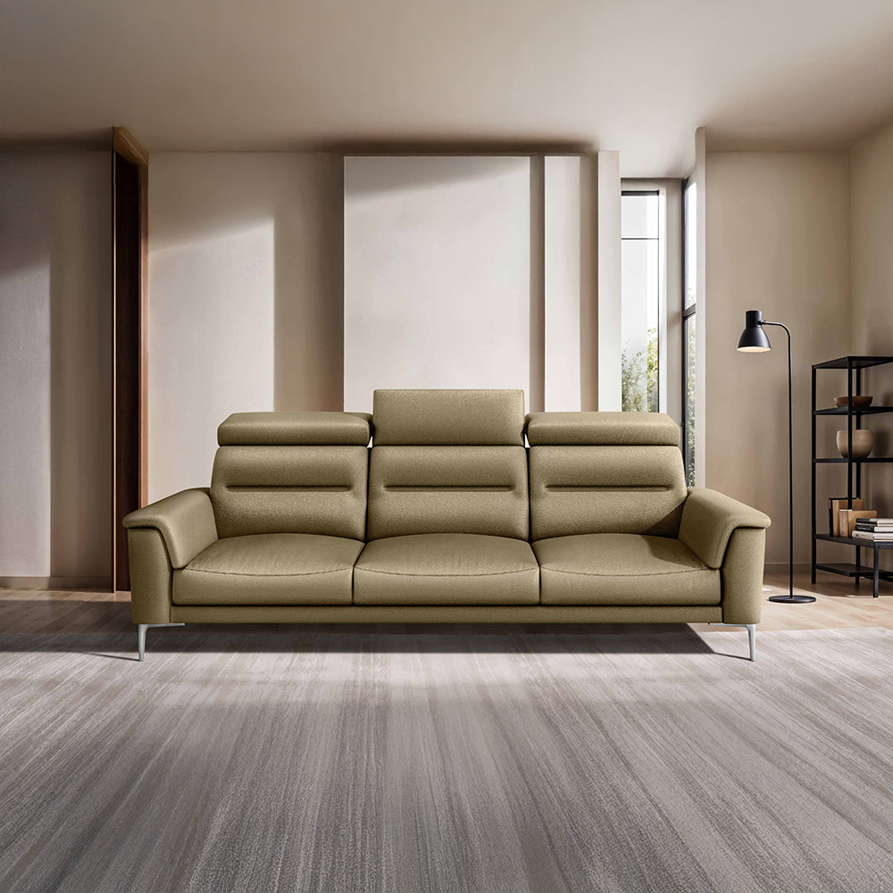 Cresendo 3 Seater Leatherette fabric - Pebble