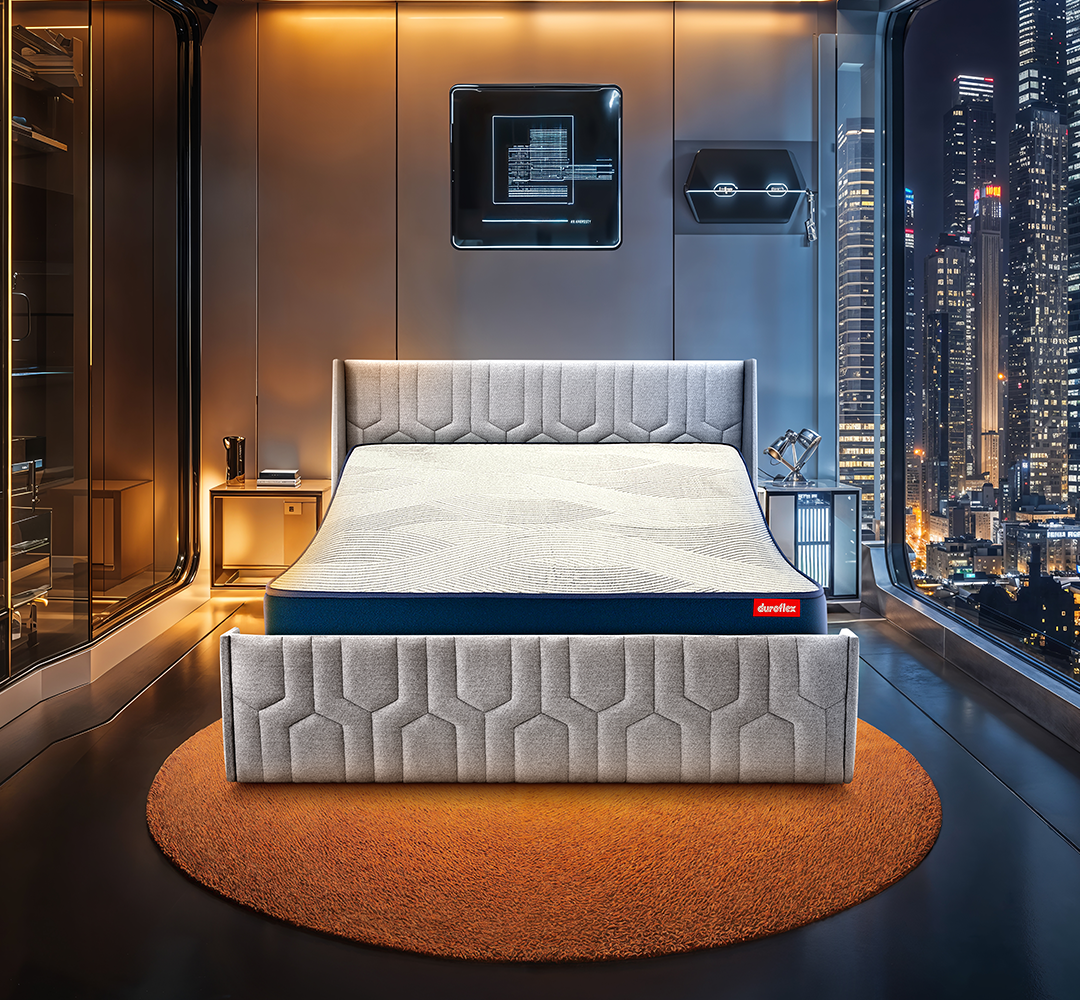 Wave Plus Adjustable Bed with Tranquil Upholstered Bed and Mattress |Duroflex |Furniture