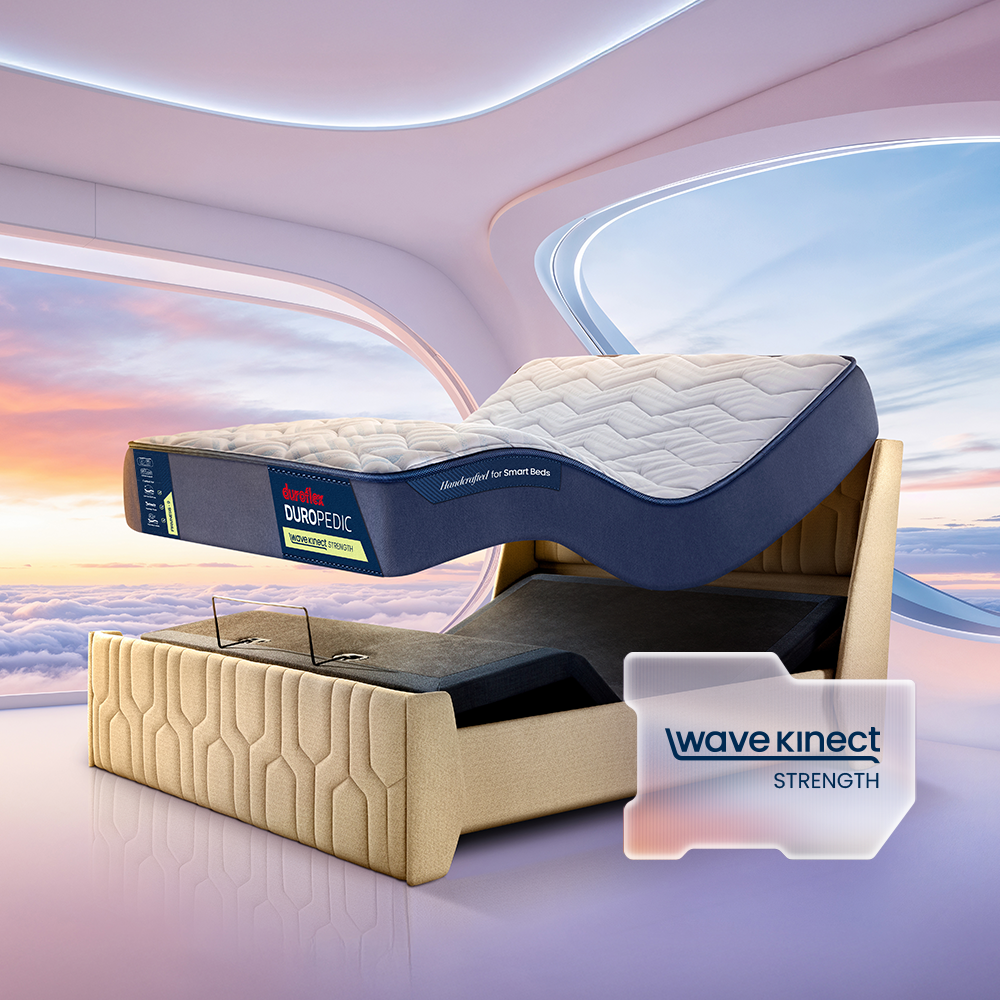 Wave Plus Adjustable Bed with Wave Kinect Strength Mattress |Duroflex |Furniture