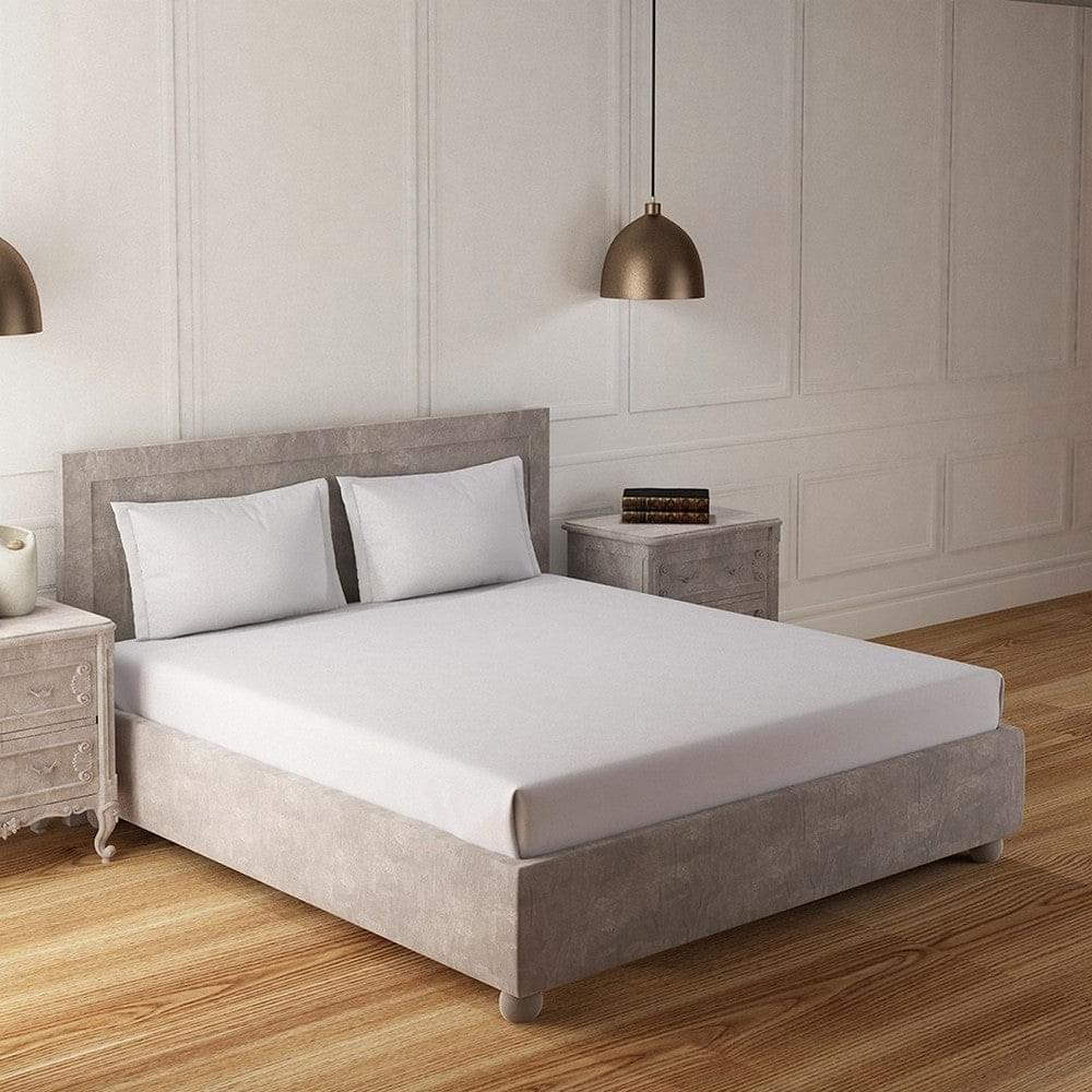 Brilliant White 100% Cotton 200 TC Solid Bedsheet Set