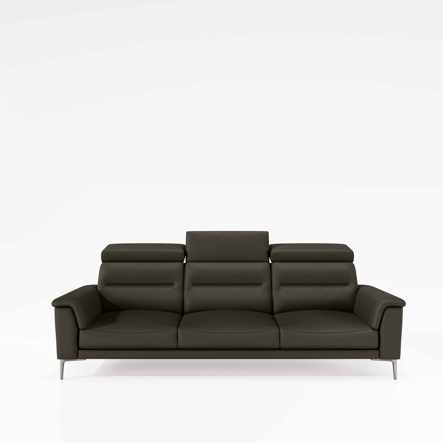 Cresendo 3 Seater Leatherette fabric - Pewter Grey