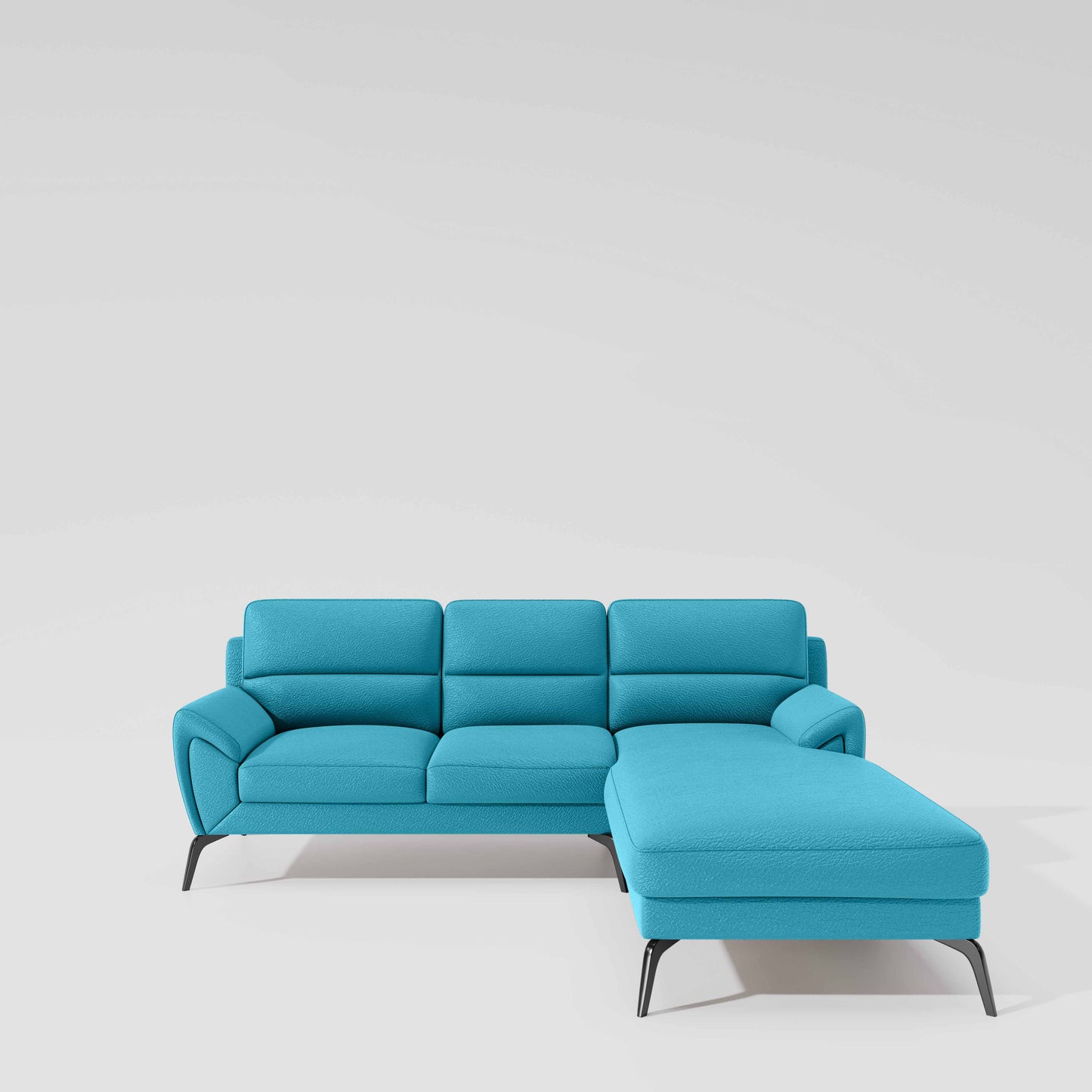 Octave 2 Seater Sofa with LH Lounger Suede Fabric - Celestial Blue