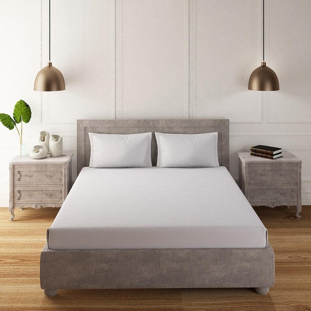 Brilliant White 100% Cotton 200 TC Solid Bedsheet Set