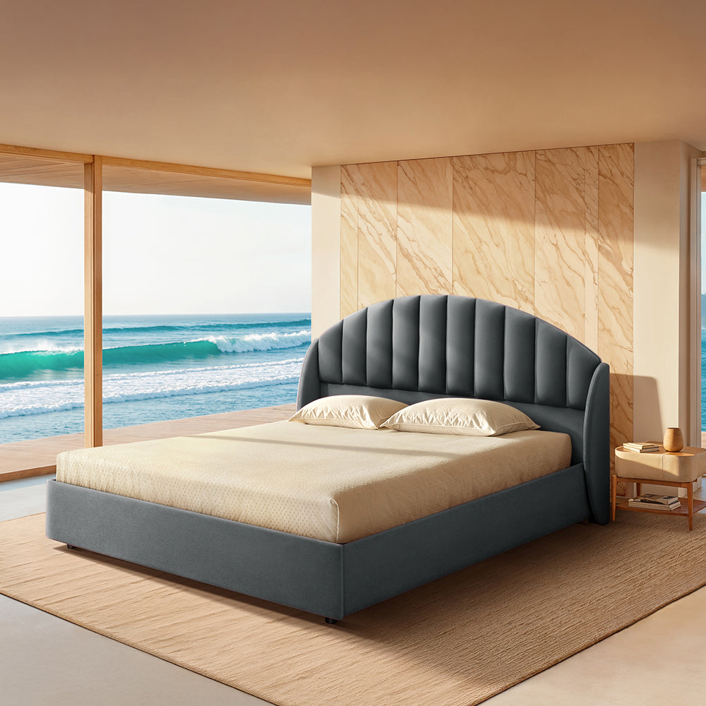 Celeste Stormy Weather Upholstered Bed - Grey