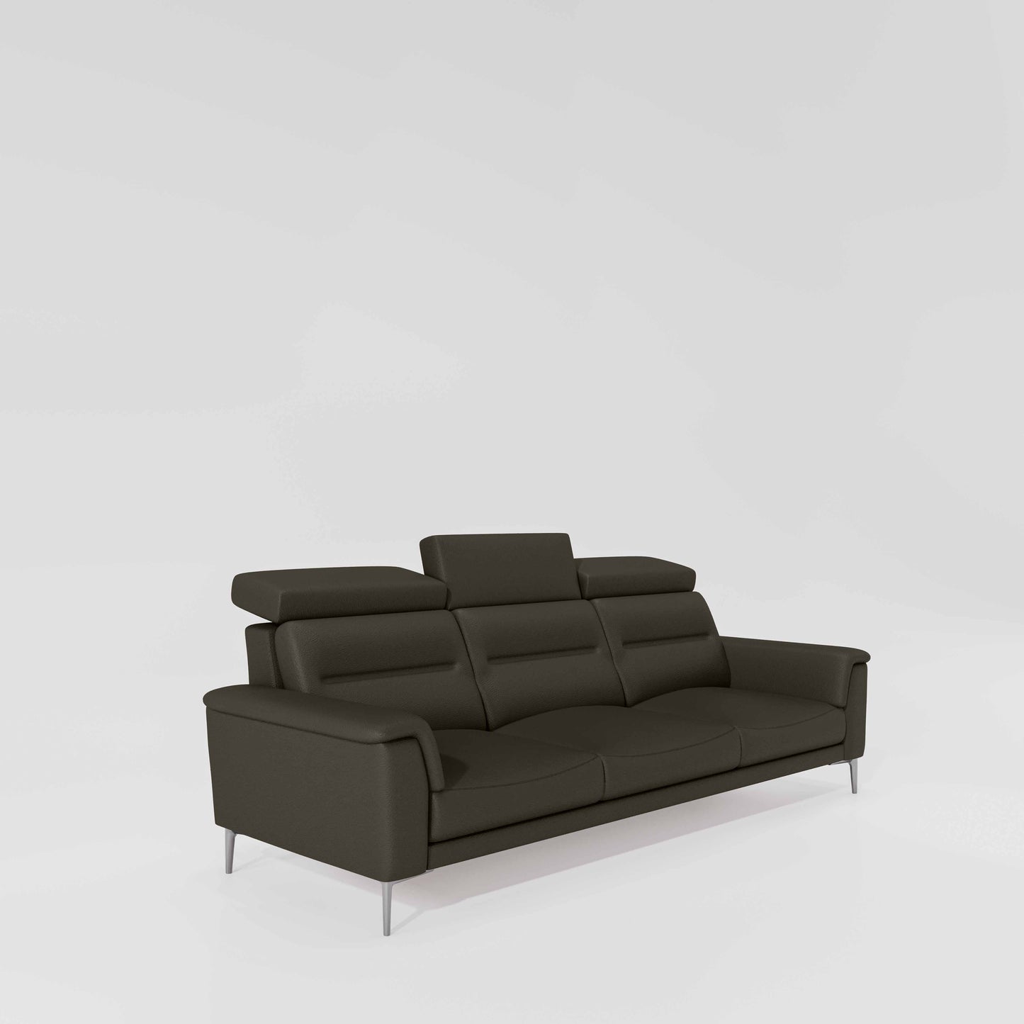 Cresendo 3 Seater Leatherette fabric - Pewter Grey