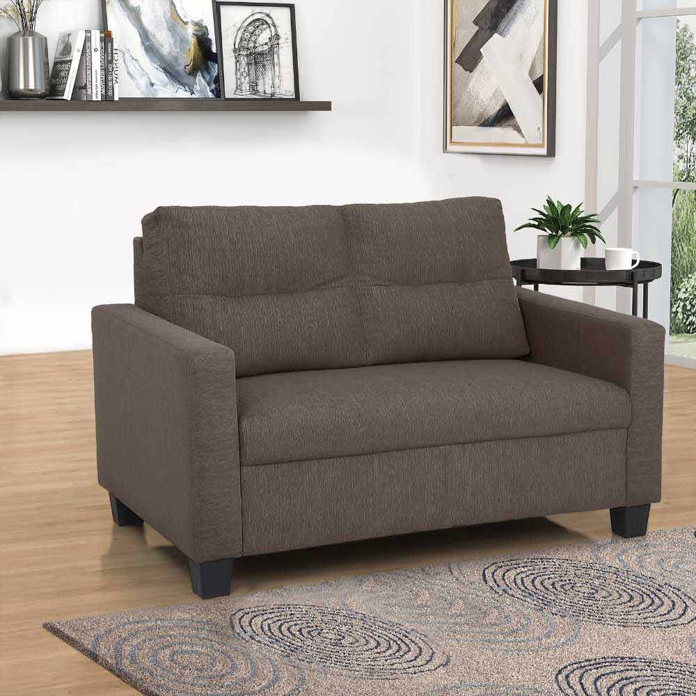 Ease Saddle Brown Fabric Sofa