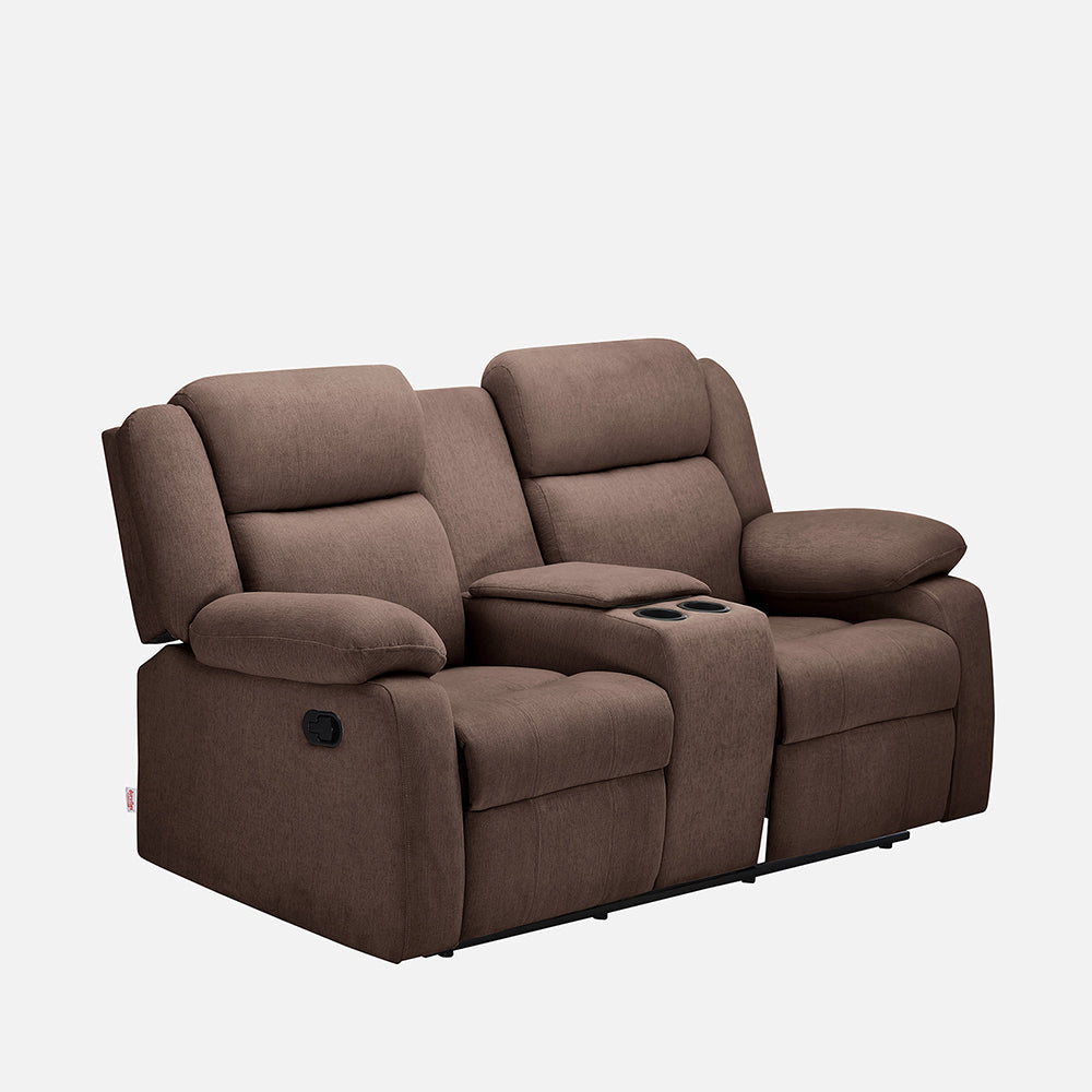 Avalon Twin Fabric Recliner |  2 seater | Dark Brown |  Duroflex Furniture