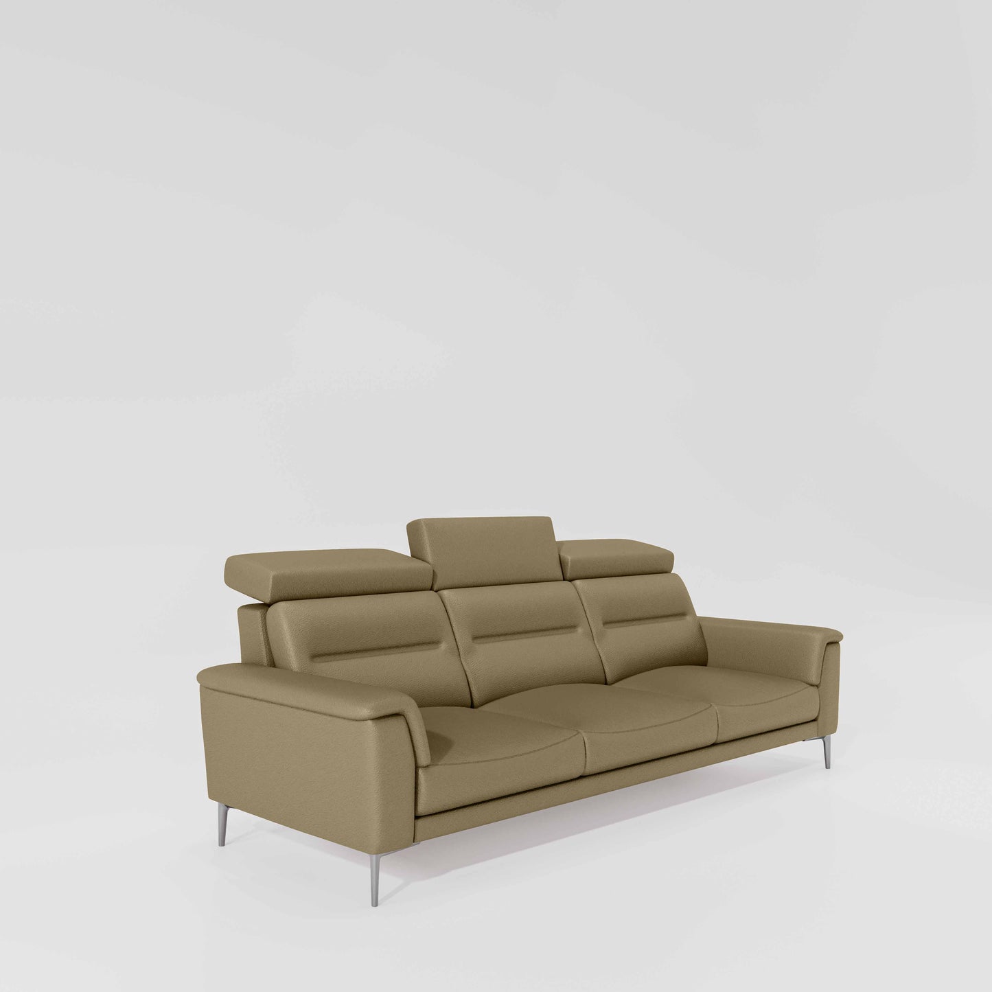 Cresendo 3 Seater Leatherette fabric - Pebble