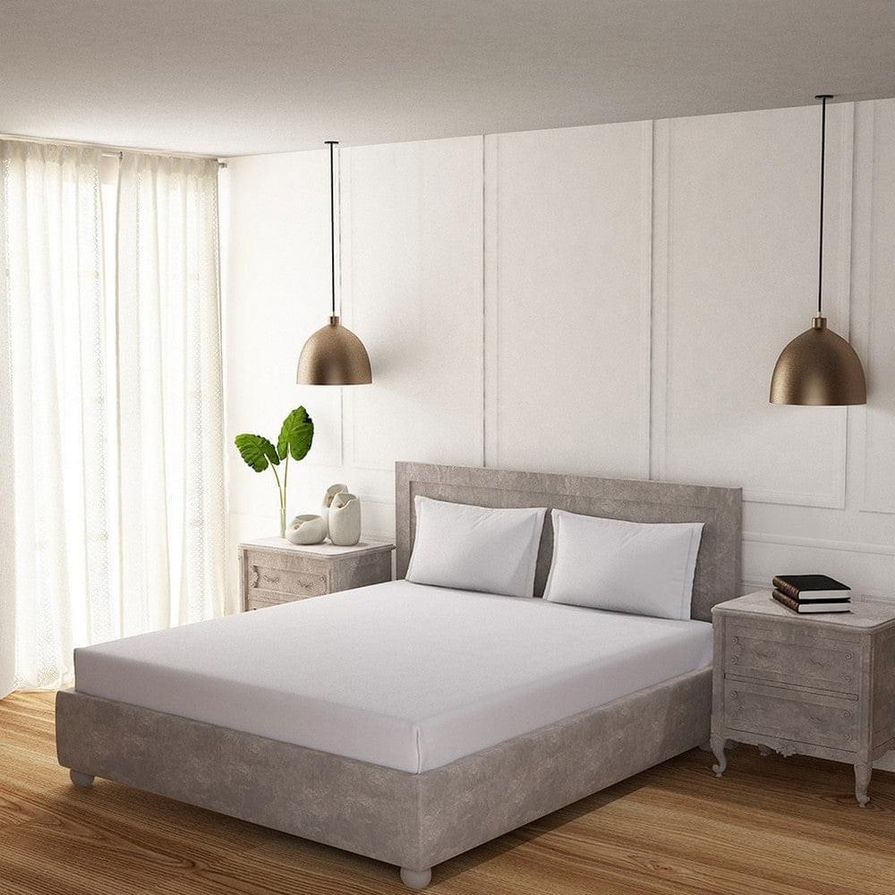Brilliant White 100% Cotton 200 TC Solid Bedsheet Set