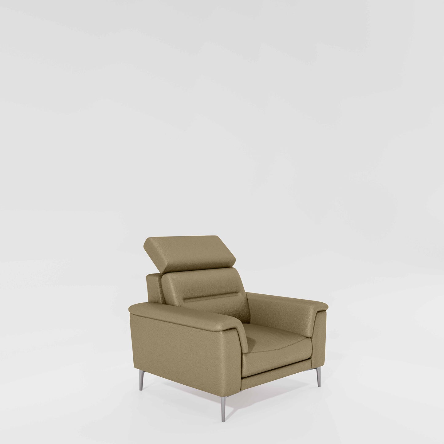 Cresendo 1 Seater Leatherette fabric - Pebble