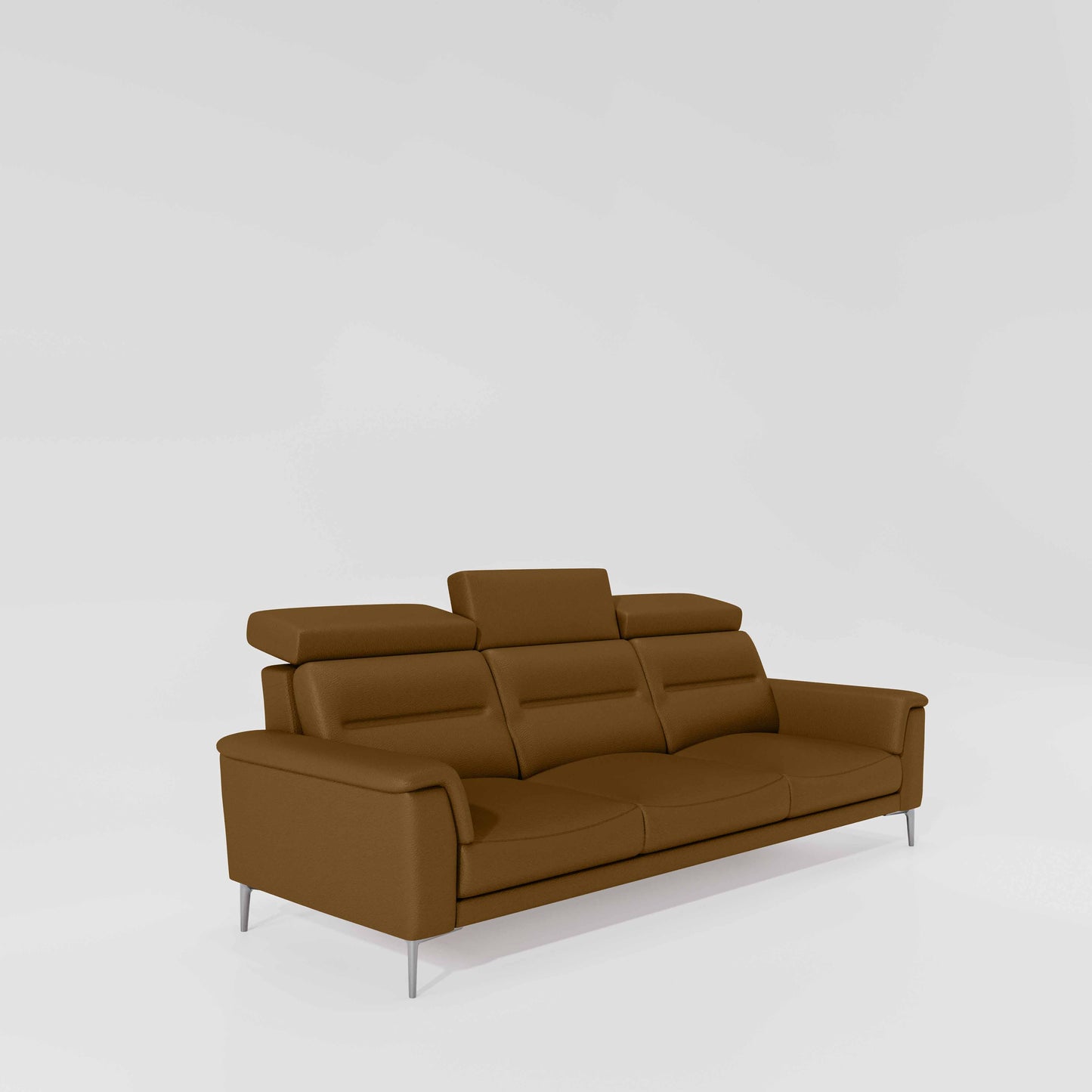 Cresendo 3 Seater Leatherette fabric - Tobacco Brown