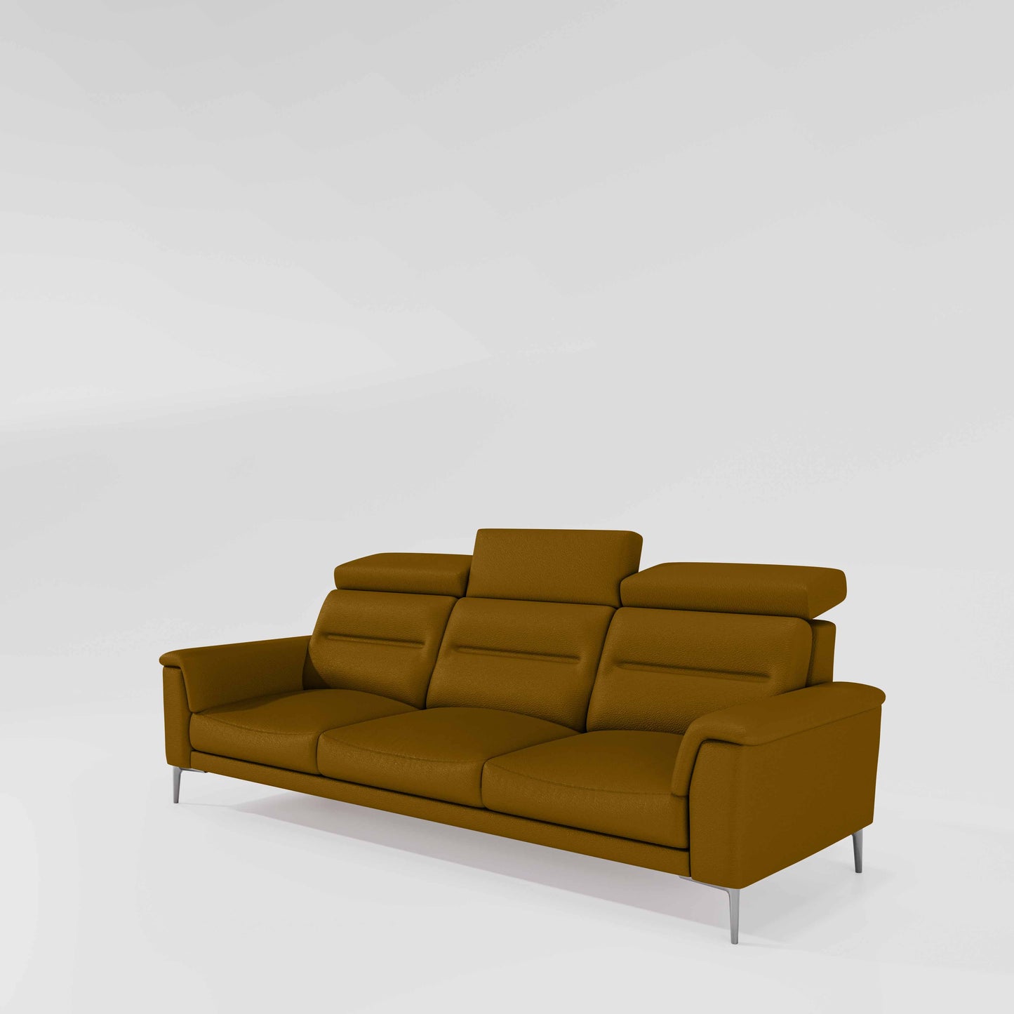 Cresendo 3 Seater Leatherette fabric - Golden Orange