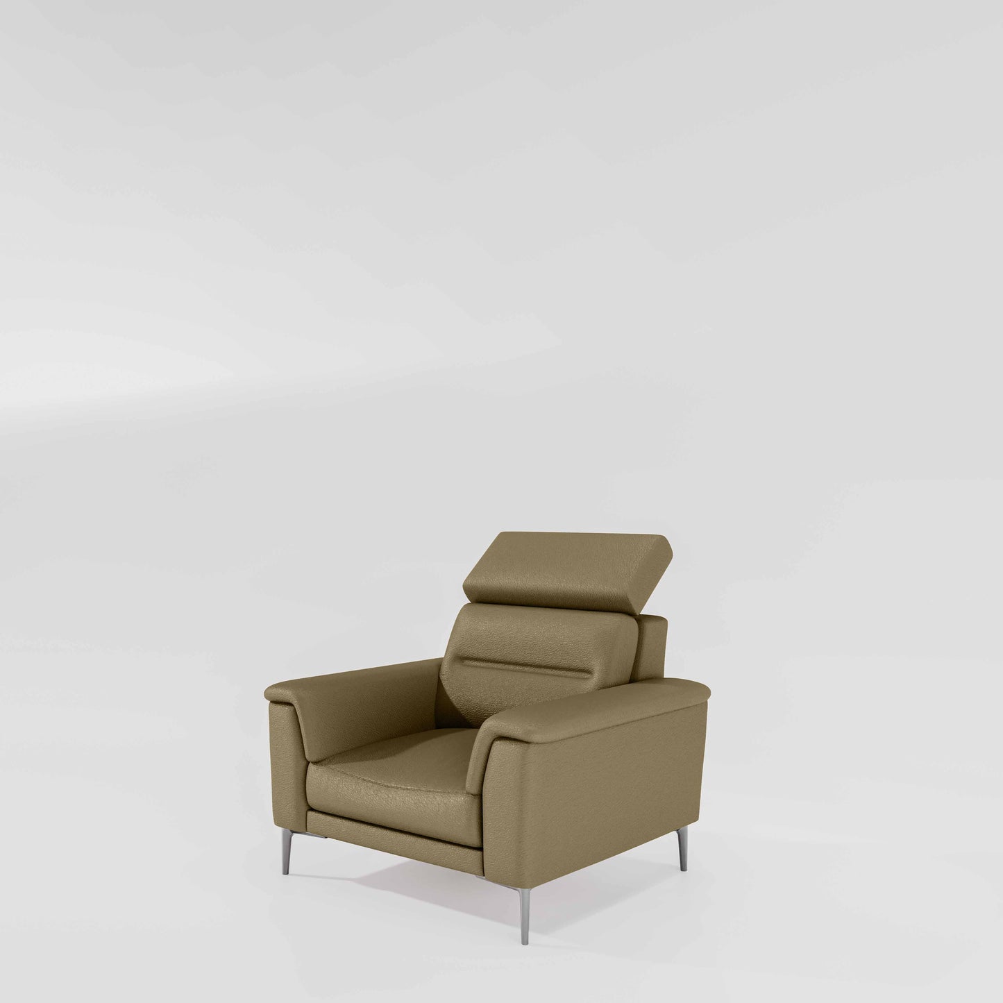 Cresendo 1 Seater Leatherette fabric - Pebble
