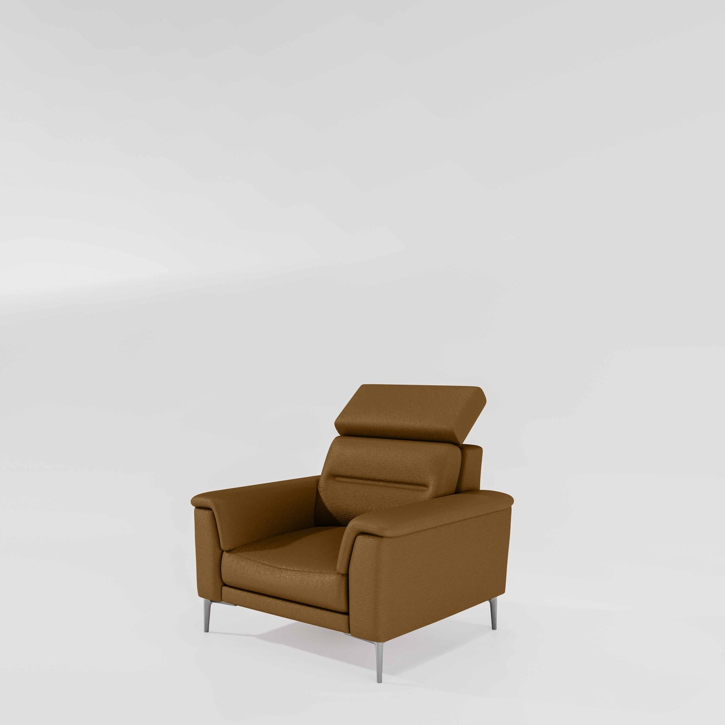 Cresendo 1 Seater Leatherette fabric - Tobacco Brown