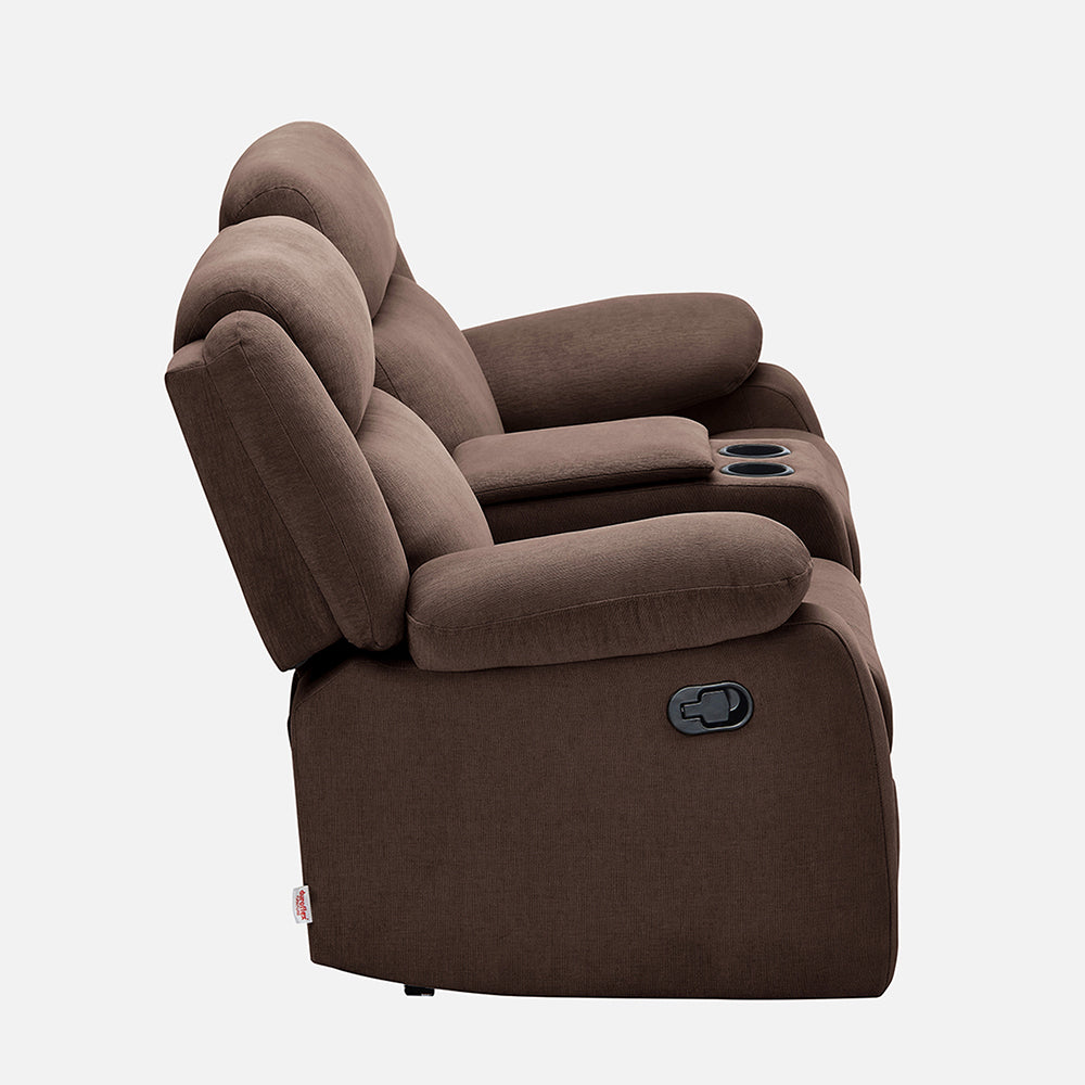 Avalon Twin Fabric Recliner |  2 seater | Dark Brown |  Duroflex Furniture