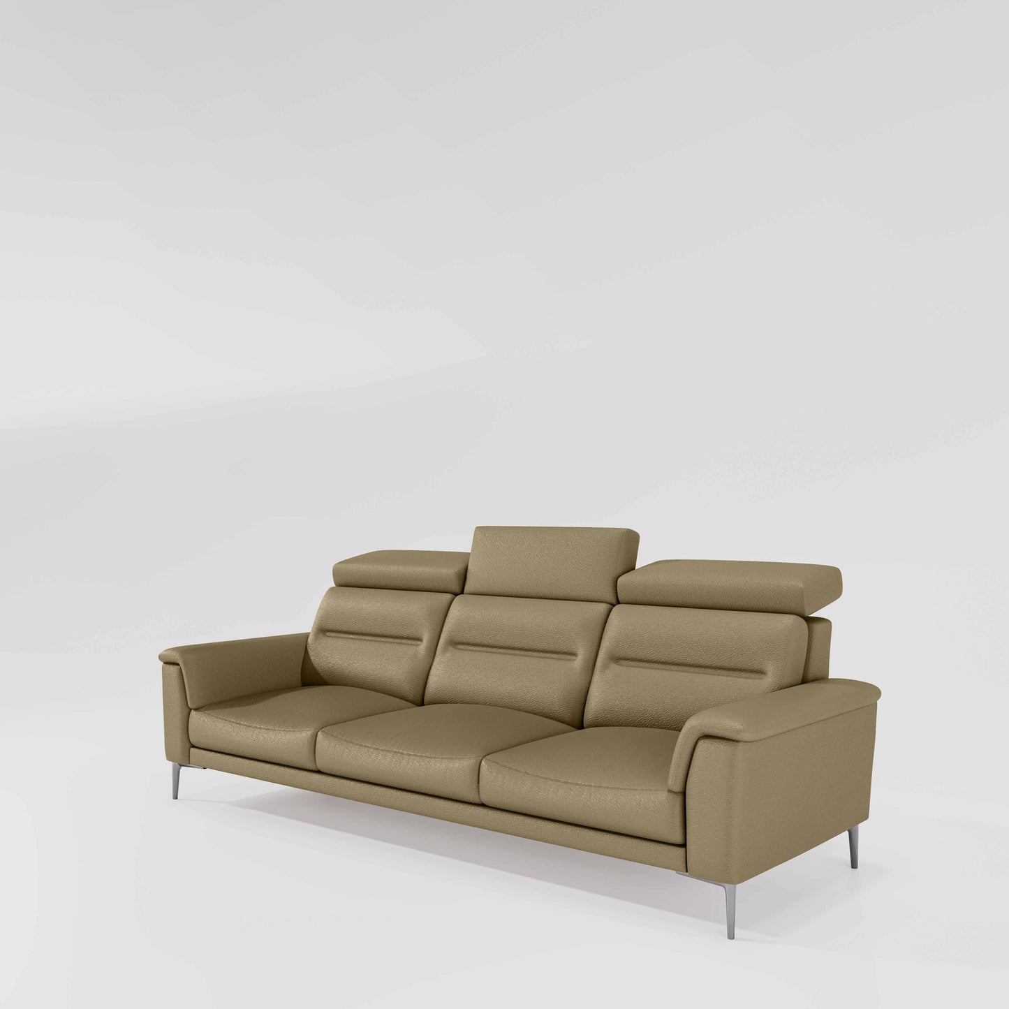 Cresendo 3 Seater Leatherette fabric - Pebble