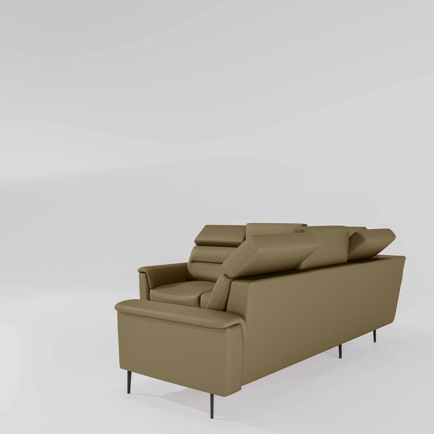Crescendo 2 Seater + Corner + 2 Seater Leatherette Fabric - Pebble