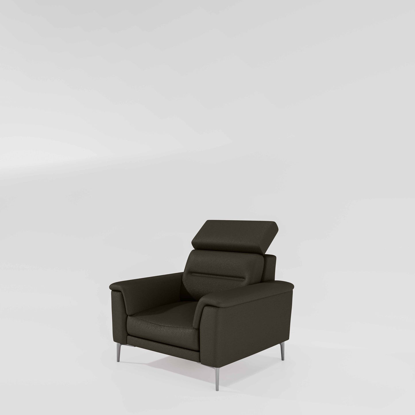 Cresendo 1 Seater Leatherette fabric - Pewter Grey