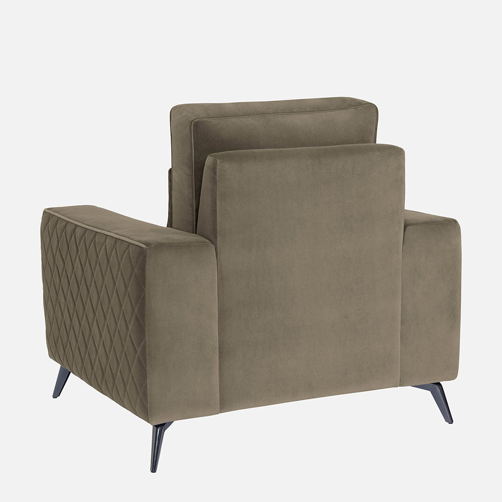 Eden Fabric Sofa | 1 seater | Quartz Brown | Duroflex Furniture