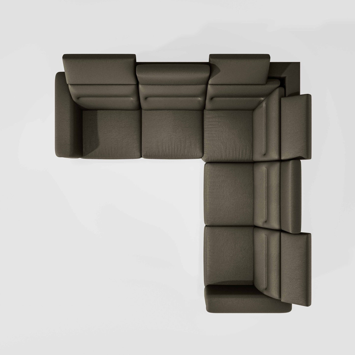 Crescendo 2 Seater + Corner + 2 Seater Leatherette Fabric - Pewter Grey