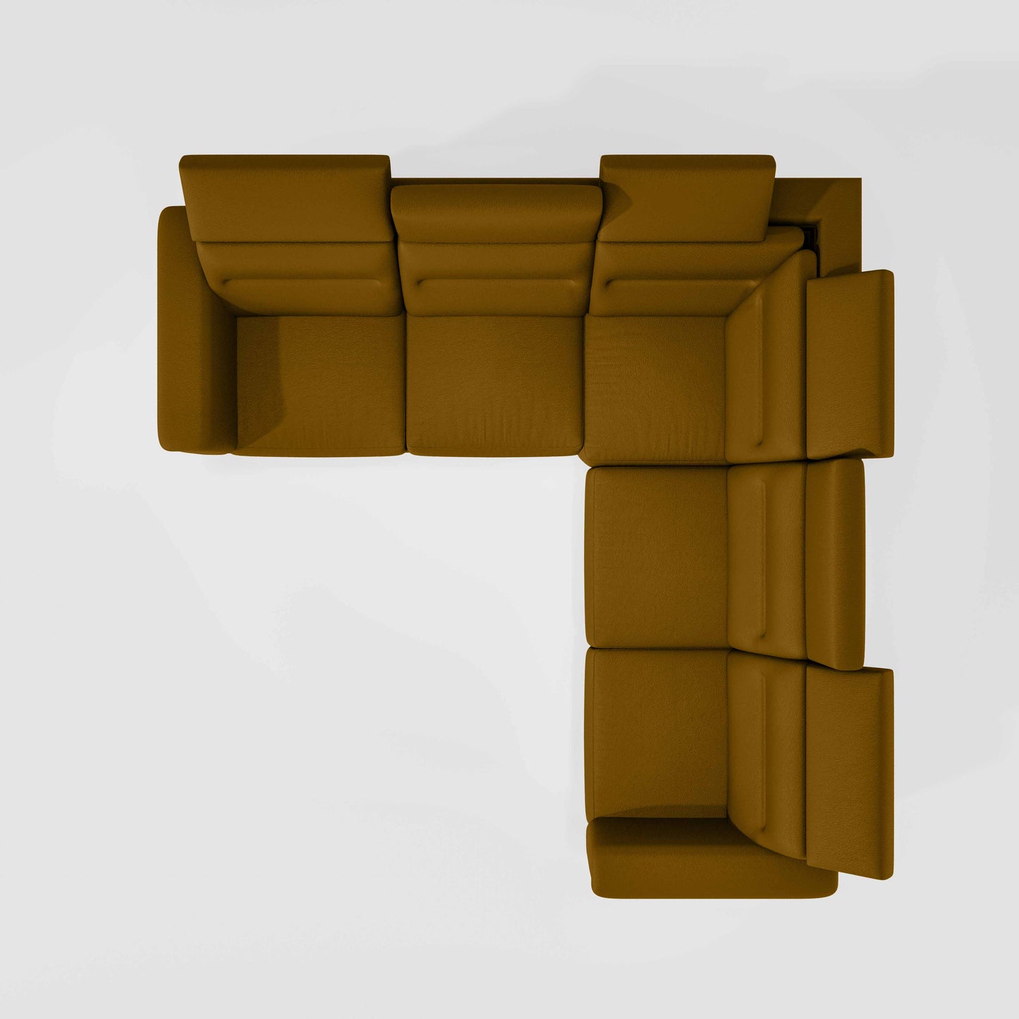 Crescendo 2 Seater + Corner + 2 Seater Leatherette Fabric - Golden Orange