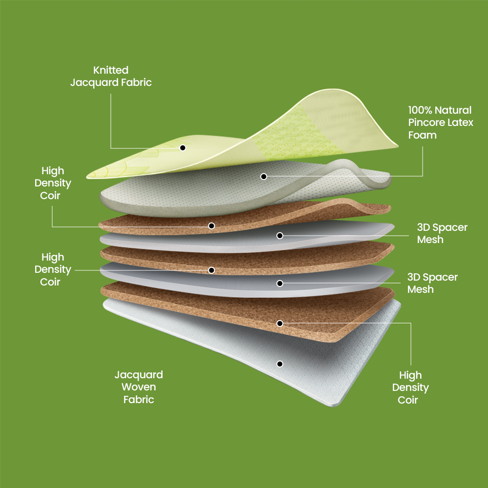 Tatva Natural Latex and Coir Mattress| Modern design | Duroflex