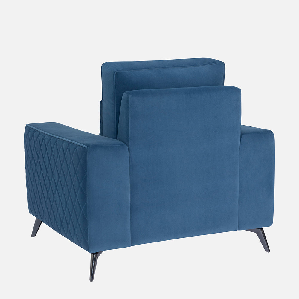 Eden Fabric Sofa | 1 seater | Sapphire Blue | Duroflex Furniture