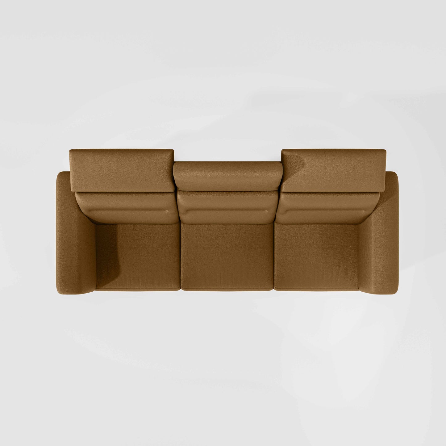 Cresendo 3 Seater Leatherette fabric - Tobacco Brown