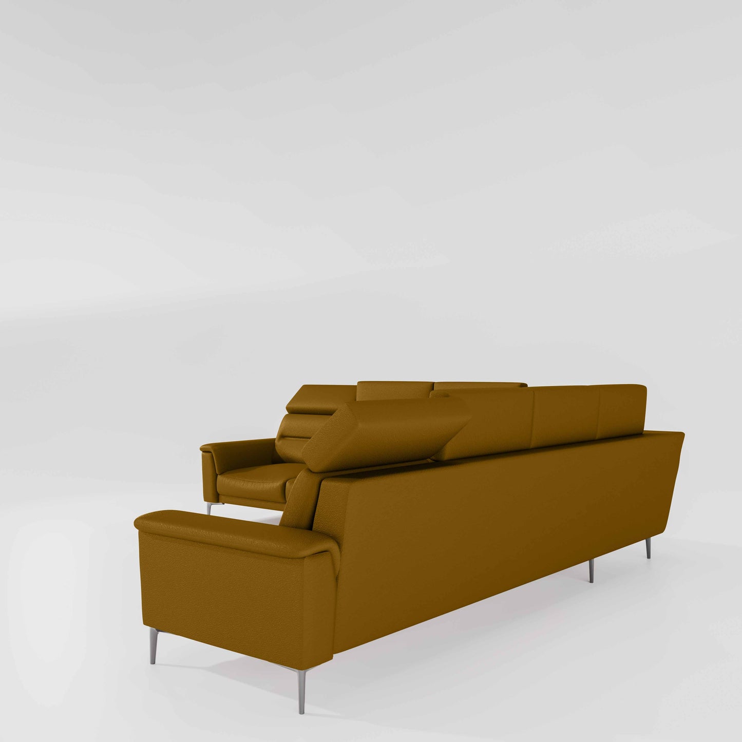 Crescendo 3 Seater + Corner + 3 Seater Leatherette Fabric - Golden Orange