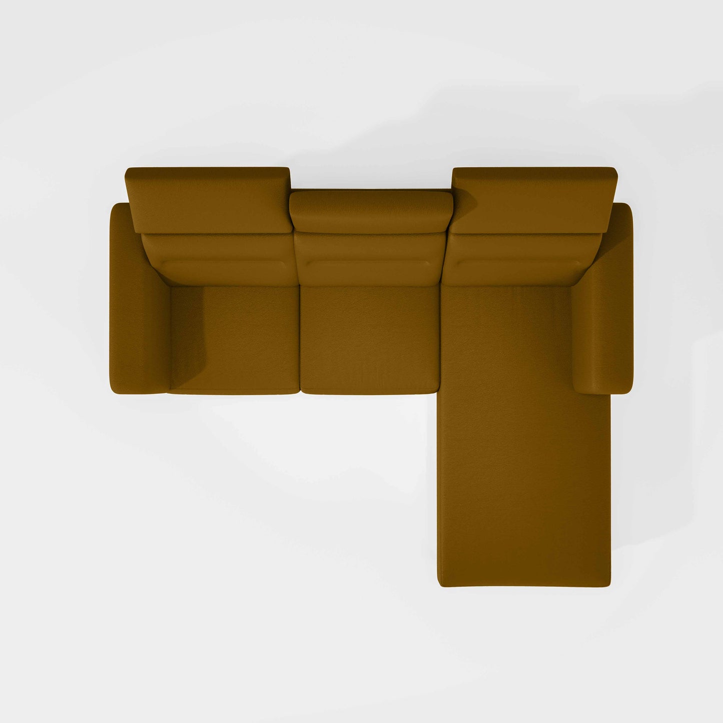 Cresendo 2 Seater with RH Lounger Leatherette fabric - Tobacco Brown